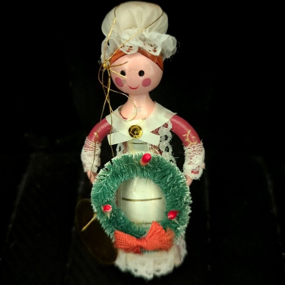 Christmas Around The World Traditional America Wood Ornament Vintage Sears Folk